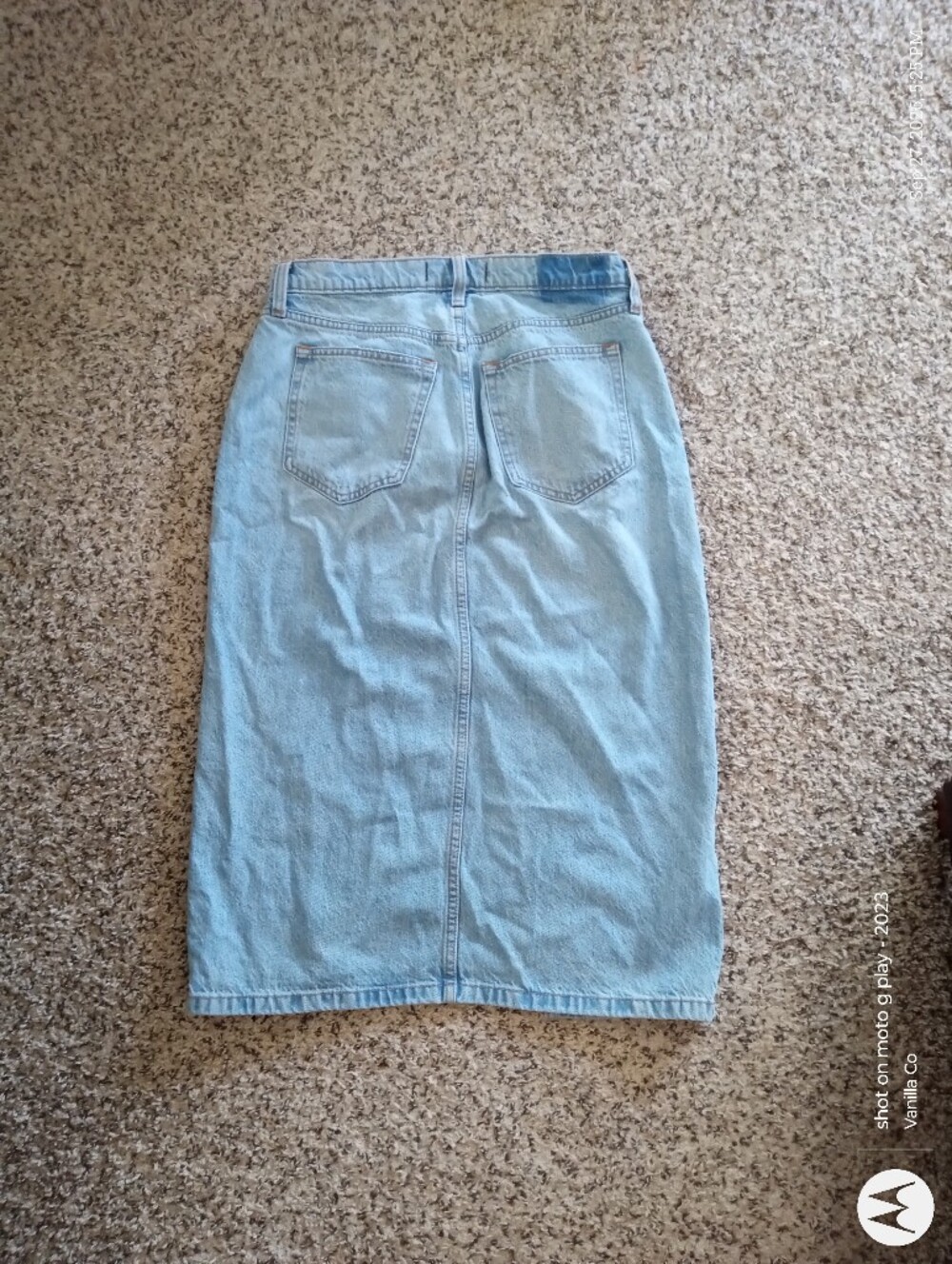 Abercrombie & Fitch Denim Midi Skirt High Rise Blue Small 28 / 6 Petite - Picture 6 of 9